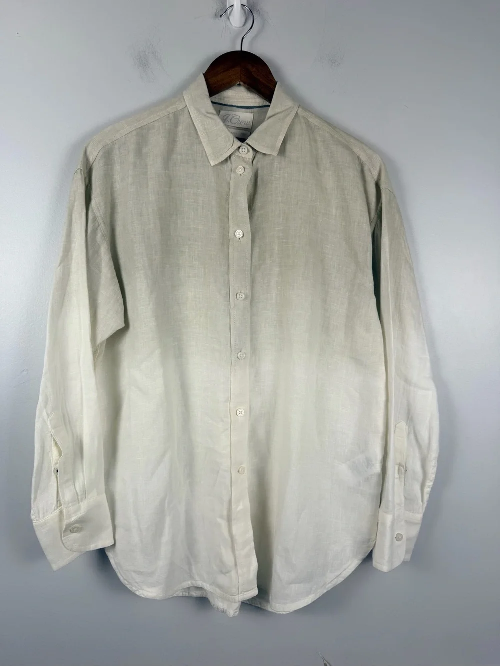 J. CREW x BAIRD MCNUTT Irish Linen Relaxed Fit Shirt Ombré Dip Dye small
